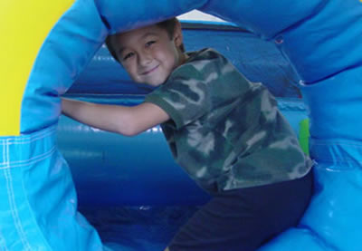 What better obstacle course is there than an inflatable one? Jump, climb, and crawl through this massive blow-up course.